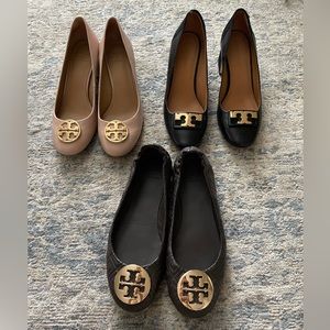 Tory Burch 3 pairs of size 8 shoes